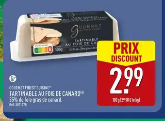 ALDI Gourmet Finest Cuisine Tartinable au foie de canard offre