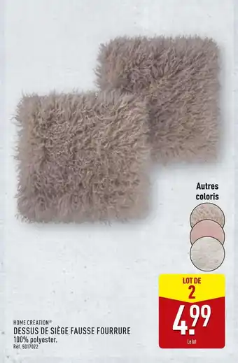 ALDI HOME CREATION Dessus de siège fausse fourrure offre