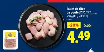 Lidl Sauté de filet de poulet offre
