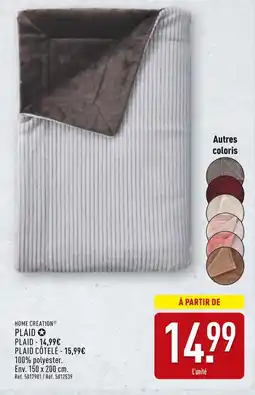 ALDI HOME CREATION PLAID offre
