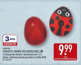 ALDI Ambiano Chauffe-mains rechargeable offre