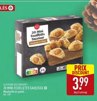 ALDI La Cuisine des Saveurs 20 Mini Feuilletés Saucisse offre
