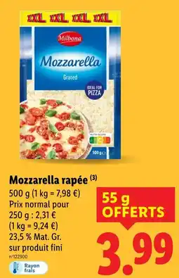Lidl MILBONA Mozzarella râpée offre