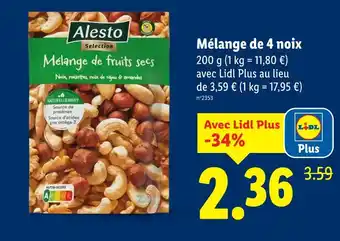 Lidl Alesto Mélange de fruits secs offre