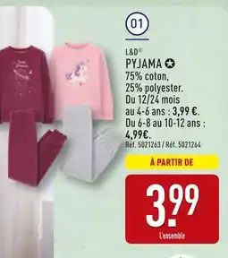 ALDI L&D Pyjama offre