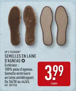 ALDI UP 2 FASHION Semelles en laine d'agneau offre