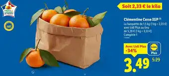 Lidl Clémentine Corse IGP offre