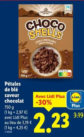 Lidl Pétales de blé saveur chocolat offre