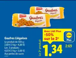 Lidl SONDEY Gaufres Liégeoises offre