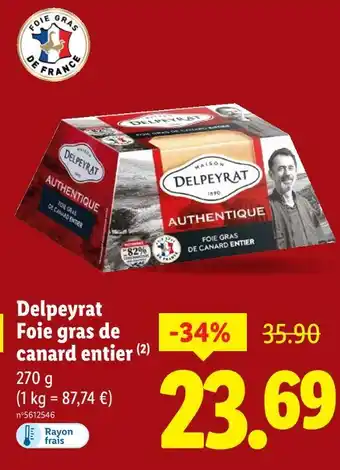 Lidl Delpeyrat Foie gras de canard entier offre