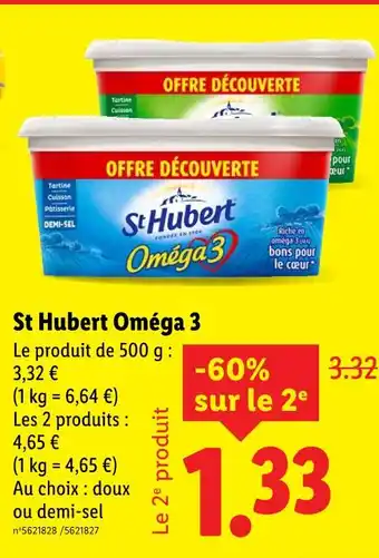 Lidl St Hubert Oméga 3 offre