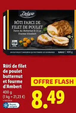 Lidl Deluxe Rôti farci de filet de poulet offre