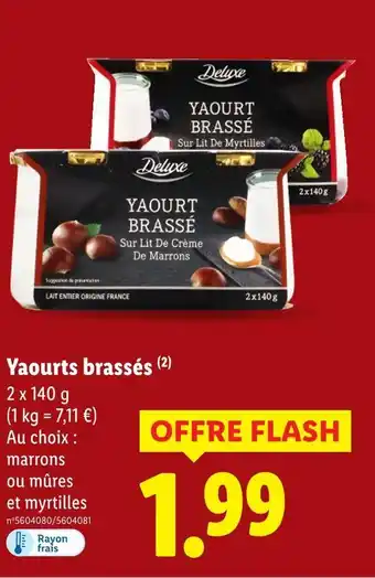 Lidl DELUXE Yaourt brassé sur lit de crème de marrons offre