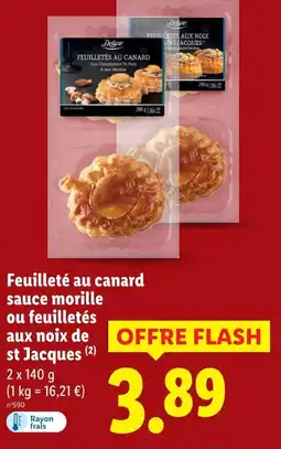 Lidl Deluxe Feuilleté au canard sauce morille ou Feuilletés aux noix de st Jacques offre