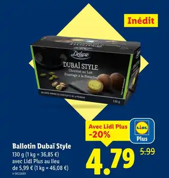 Lidl DELUXE Ballotin Dubaï Style offre