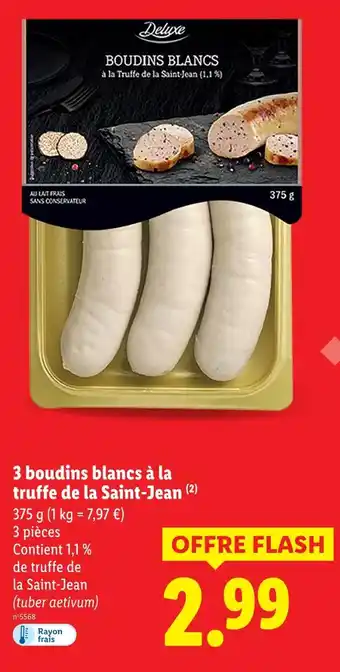 Lidl DELUXE Boudins blancs à la truffe de la Saint-Jean offre