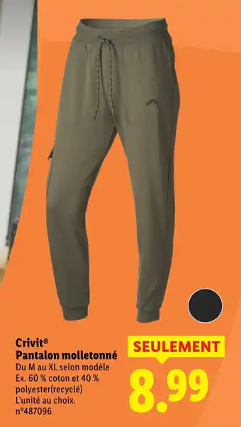 Lidl Crivit Pantalon molletonné offre