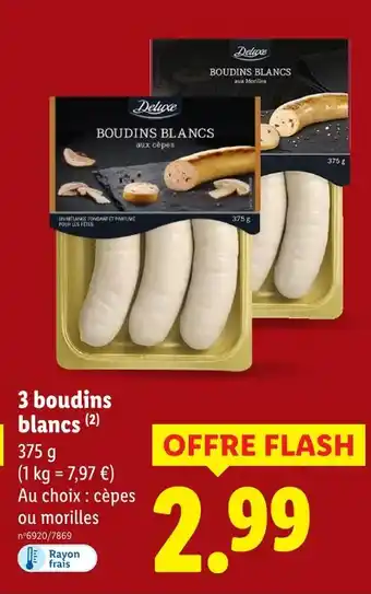 Lidl DELUXE 3 boudins blancs offre