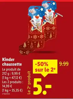Lidl Kinder chaussette offre