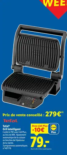 Lidl Tefal Gril intelligent offre