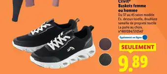 Lidl Crivit Baskets femme ou homme offre