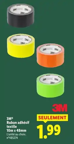 Lidl 3M Ruban adhésif textile 10m x 48mm offre