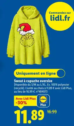 Lidl Sweat à capuche oversize offre