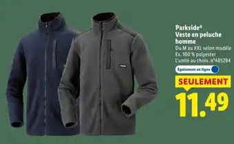 Lidl PARKSIDE Veste en peluche homme offre