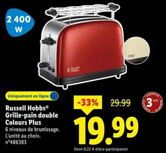 Lidl RUSSELL HOBBS Grille-pain double Colours Plus offre