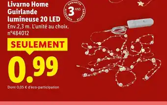 Lidl LIVARNO HOME Guirlande lumineuse 20 led offre