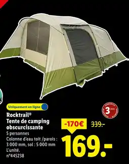 Lidl ROCKTRAIL Tente de camping obscurcissante offre