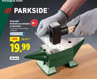 Lidl Parkside Enclume ou enclume et massette offre