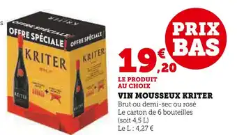 U Express KRITER Vin mousseux offre