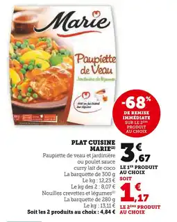 U Express Marie Plat Cuisiné offre
