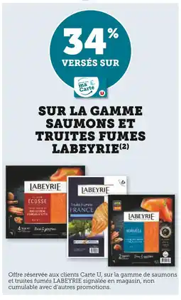 U Express LABEYRIE 34% versés sur ma Carte U sur la gamme saumons et truites fumés LABEYRIE offre