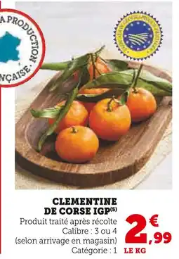 U Express Clémentine de Corse IGP offre