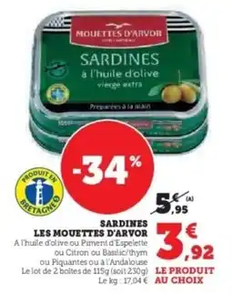 Hyper U Sardines les mouettes d'arvor offre