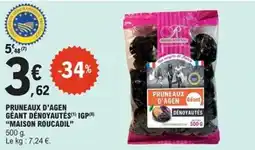 E.Leclerc Express Pruneaux d'agen géant dénoyautés igp maison roucadil offre