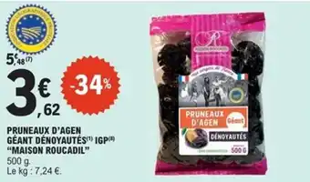 E.Leclerc Express Pruneaux d'agen géant dénoyautés igp maison roucadil offre