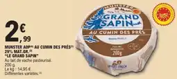 E.Leclerc Express Munster aop au cumin des prés 29% mat.gr. le grand sapin offre