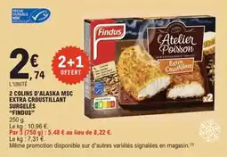 E.Leclerc Express 2 colins d'alaska msc extra croustillant surgelés findus offre