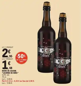 E.Leclerc Express Bière de saison licorne de noël offre