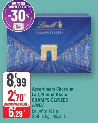 G20 Assortiment chocolat lait noir et blanc champs-élysées lindt offre