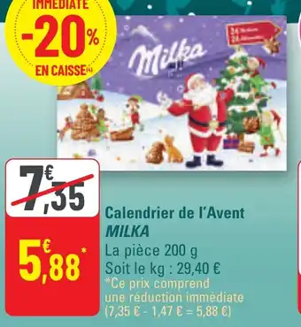 G20 Calendrier de l'avent milka offre