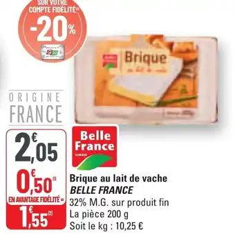 G20 Brique au lait de vache belle france offre