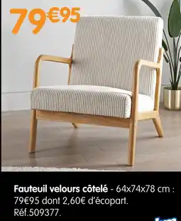 b&m Fauteuil velours côtelé offre