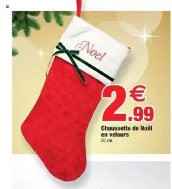 Bazarland Chaussette de Noël en velours offre