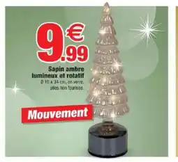 Bazarland Sapin ambre lumineux et rotatif offre