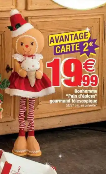 Bazarland Bonhomme Pain d'épices gourmand télescopique offre