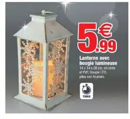 Bazarland Lanterne avec bougie lumineuse offre